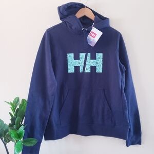 Helly Hansen NWT Womens Graphic Logo Hoodie - Navy L (PTP 22")